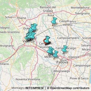 Mappa Via dei Bersaglieri, 36043 Camisano Vicentino VI, Italia (10.5625)