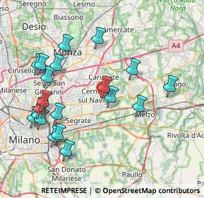 Mappa Via Giancarlo Puecher, 20063 Cernusco sul Naviglio MI, Italia (8.5295)