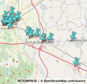 Mappa Via della Croce, 36040 Torri di Quartesolo VI, Italia (5.4455)