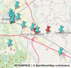 Mappa Via della Croce, 36040 Torri di Quartesolo VI, Italia (4.98333)