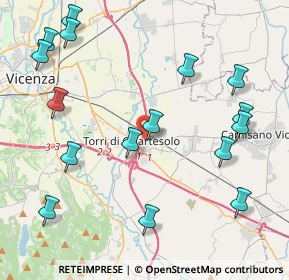 Mappa Via della Croce, 36040 Torri di Quartesolo VI, Italia (5.00938)