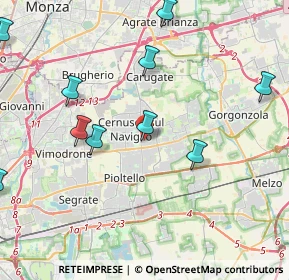 Mappa Via Fratelli di Dio, 20063 Cernusco sul Naviglio MI, Italia (5.76231)
