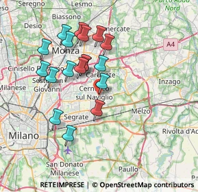 Mappa Via Fratelli di Dio, 20063 Cernusco sul Naviglio MI, Italia (6.73889)