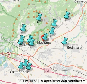 Mappa Via Quarena, 25080 Mazzano BS, Italia (3.778)