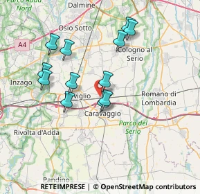 Mappa Via Donizetti Gaetano, 24043 Caravaggio BG, Italia (6.63417)