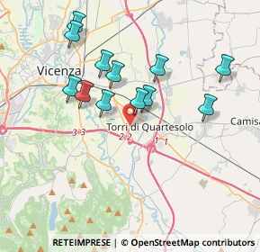 Mappa Strada M. Dal Pra, 36040 Torri di Quartesolo VI, Italia (3.46833)