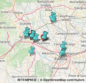Mappa Via degli Alpini, 36043 Camisano Vicentino VI, Italia (10.59)