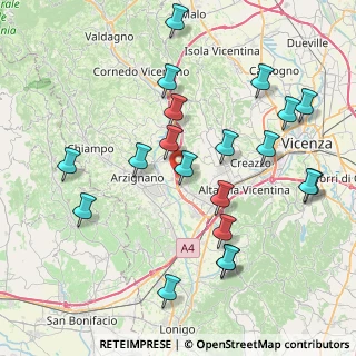 Mappa Via San Marco, 36075 Montecchio Maggiore VI, Italia (8.6915)