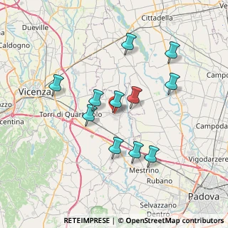 Mappa Via Padre Aurelio, 36043 Camisano Vicentino VI, Italia (6.67455)