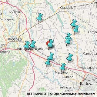 Mappa Via Padre Aurelio, 36043 Camisano Vicentino VI, Italia (6.96)