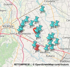 Mappa Via Padre A. Menin, 36043 Camisano Vicentino VI, Italia (6.694)
