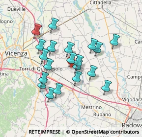Mappa Via Padre A. Menin, 36043 Camisano Vicentino VI, Italia (6.1075)