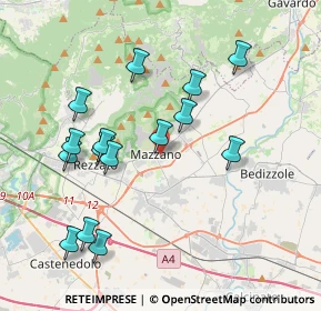 Mappa Via Angelo Inganni, 25080 Mazzano BS, Italia (3.894)