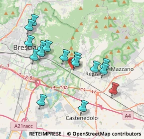 Mappa Viale Sant'eufemia, 25135 Brescia BS, Italia (3.69625)