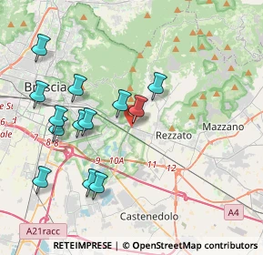 Mappa Viale Sant'eufemia, 25135 Brescia BS, Italia (3.97692)