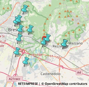 Mappa Viale Sant'eufemia, 25135 Brescia BS, Italia (4.08667)