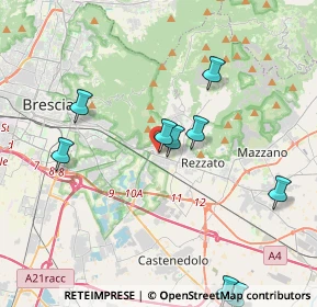 Mappa Via Pietro Cossa, 25100 Brescia BS, Italia (5.20091)