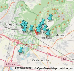 Mappa Via Pietro Cossa, 25100 Brescia BS, Italia (2.41769)
