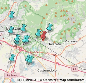 Mappa Via Pietro Cossa, 25100 Brescia BS, Italia (4.19231)
