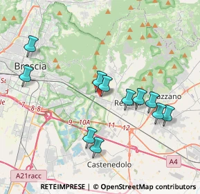 Mappa Via Pietro Cossa, 25100 Brescia BS, Italia (3.75455)