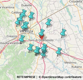 Mappa Via Venezia, 36040 Torri di Quartesolo VI, Italia (7.17529)