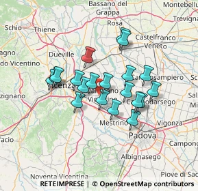 Mappa Via Padre Aurelio Menin, 36043 Camisano Vicentino VI, Italia (10.7065)