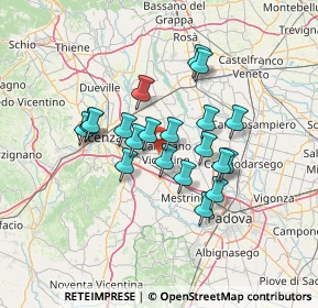 Mappa Via Amerigo Vespucci, 36043 Camisano Vicentino VI, Italia (10.7165)
