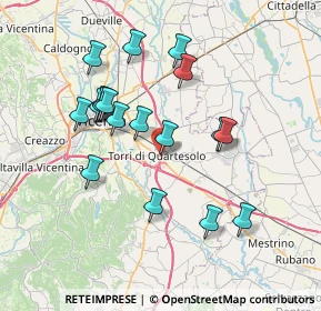 Mappa Via Bolzano, 36040 Torri di Quartesolo VI, Italia (6.89)