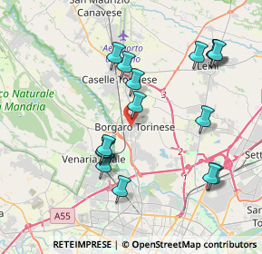 Mappa Viale Martiri della Libertà, 10071 Borgaro Torinese TO, Italia (4.02063)