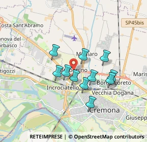 Mappa Via Pietro Perugino, 26100 Cremona CR, Italia (1.35636)