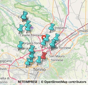 Mappa 10072 Mappano TO, Italia (7.02737)