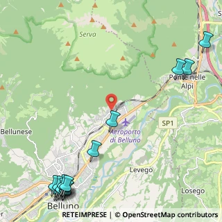 Mappa Via Fontanelle, 32100 Belluno BL, Italia (3.45733)