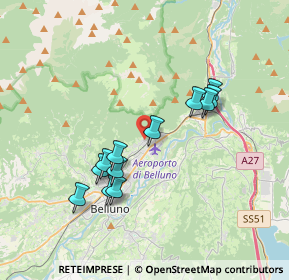 Mappa Via Fontanelle, 32100 Belluno BL, Italia (3.2525)