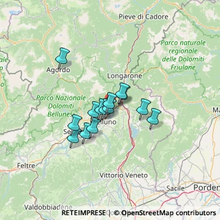 Mappa Via Fontanelle, 32100 Belluno BL, Italia (9.08571)