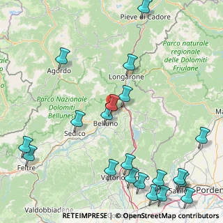 Mappa Via Fontanelle, 32100 Belluno BL, Italia (22.9305)