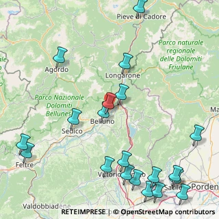 Mappa Via Mariano Tonegutti, 32100 Belluno BL, Italia (22.8815)