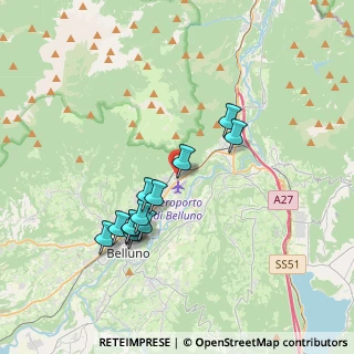 Mappa Via Mariano Tonegutti, 32100 Belluno BL, Italia (3.29417)