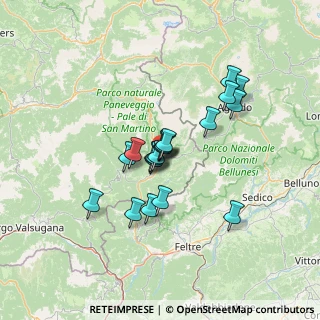 Mappa Via Roma, 38054 Tonadico TN, Italia (9.8135)