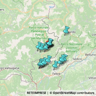 Mappa Via Montegrappa, 38054 Fiera di Primiero TN, Italia (9.3985)