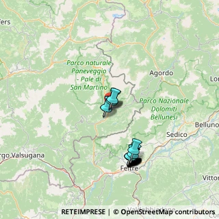 Mappa Via San Francesco, 38054 Fiera di Primiero TN, Italia (14.3345)