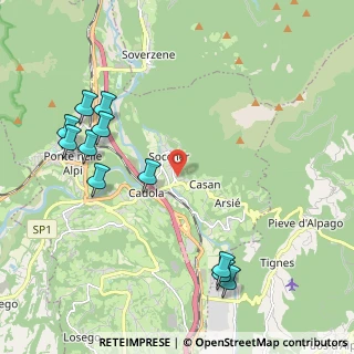 Mappa Cal di Mezzo, 32014 Ponte Nelle Alpi BL, Italia (2.40545)