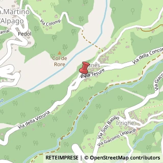 Mappa Via Tesure, 91, 32010 Chies d'Alpago, Belluno (Veneto)