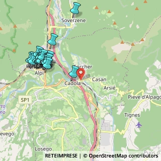 Mappa Via Cadola, 32014 Ponte nelle Alpi BL, Italia (2.2645)