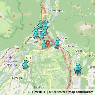 Mappa Via Sottocanevoi, 32014 Ponte Nelle Alpi BL, Italia (1.98615)