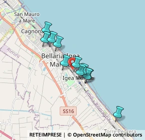 Mappa Via Piaggia, 47814 Bellaria-Igea Marina RN, Italia (1.38545)