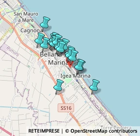 Mappa Via Piaggia, 47814 Bellaria-Igea Marina RN, Italia (1.22947)