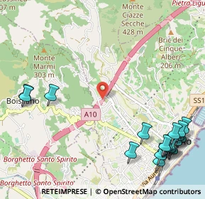 Mappa A10 Genova - Ventimiglia, 17025 Loano SV, Italia (1.596)