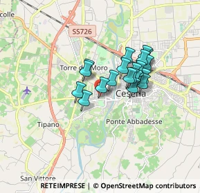 Mappa Via V. Bonicelli, 47522 Cesena FC, Italia (1.261)
