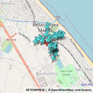 Mappa Via Umberto Maddalena, 47814 Bellaria-Igea Marina RN, Italia (0.216)