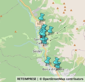 Mappa Strada Statale 51 di Alemagna, 32046 San Vito di Cadore BL, Italia (1.09333)